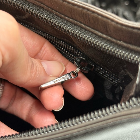 Salvatore Ferragamo Dark Brown Leather Shoulder Bag with Chain Strap - Picture 12 of 12